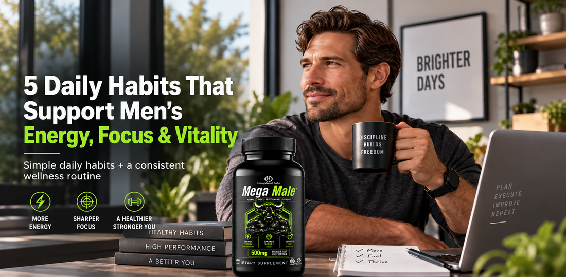 Hampstead Labs Mega Male - 5 daily habits supporting men's energy, focus and vitality