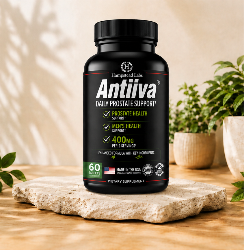Antiiva Black Label bottle on natural stone